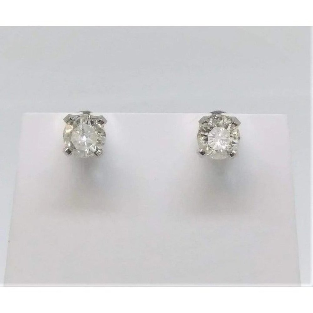 .50 ctw Genuine Diamond Studs in 14k White Gold Fr